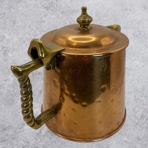 Colonial Virginia Copper Teapot Kettle Hampton VA Handmade Brass Handle